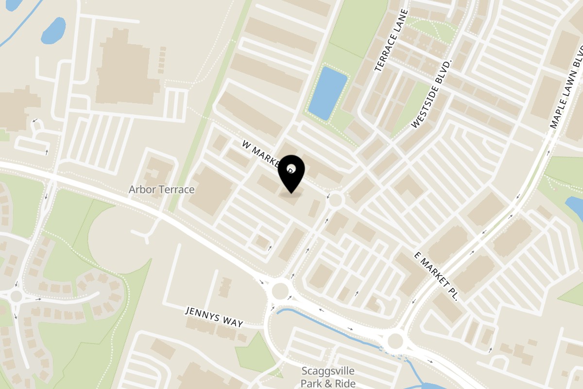 Map showing the location of Maple Lawn Pizza & Subs on 11811 W Market Pl Ste A2 in Fulton